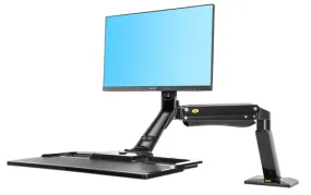 NB North Bayou NB40 22"- 32" with 15Kg Max Payload Sit and Stand Workstation VESA Monitor Desk Mount, Keyboard Tray and Gas Strut Full Motion Swivel Arm for LCD LED TV Television