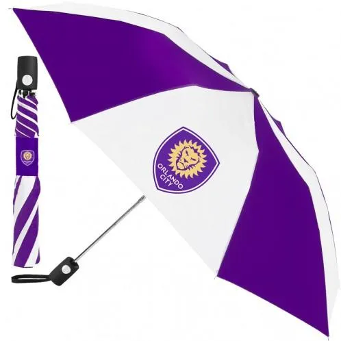 Orlando City SC MLS WinCraft Purple White 42" Automatic Folding Umbrella