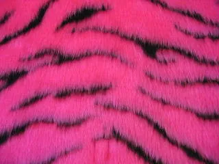 Pink and black tiger stripe fuzzy faux fur car steering wheel cover