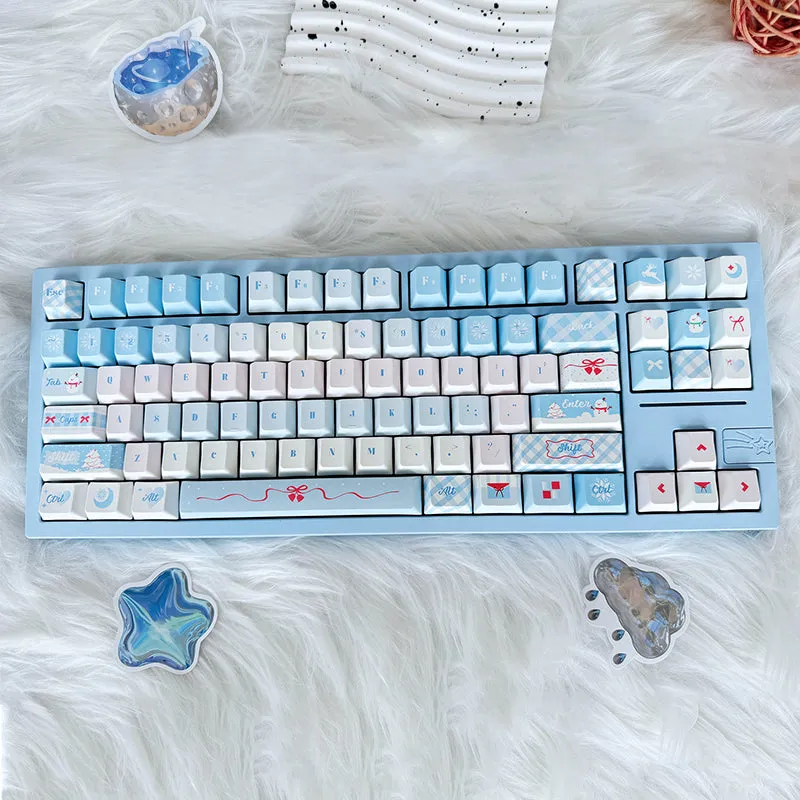 PIWIJOY In Winter Cherry Proflie Keycap Set 146 Keys Support Alice ISO