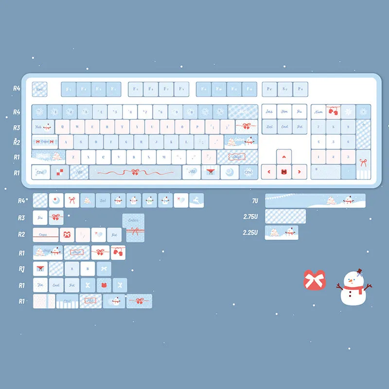 PIWIJOY In Winter Cherry Proflie Keycap Set 146 Keys Support Alice ISO