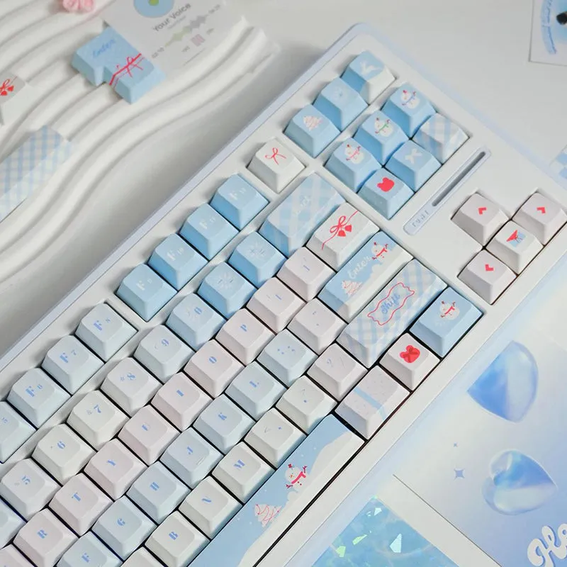 PIWIJOY In Winter Cherry Proflie Keycap Set 146 Keys Support Alice ISO