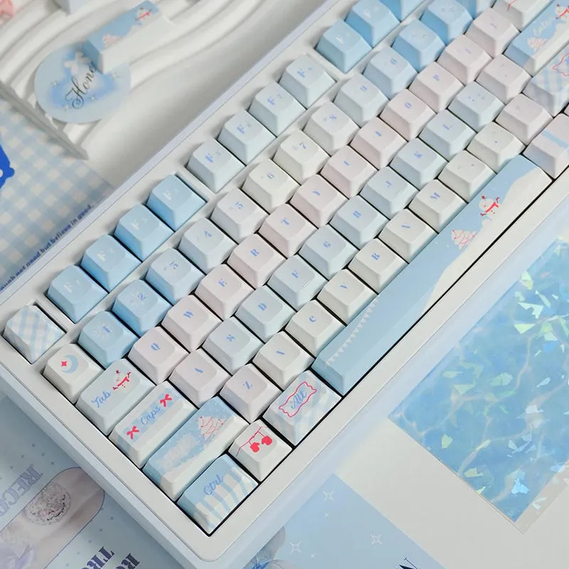 PIWIJOY In Winter Cherry Proflie Keycap Set 146 Keys Support Alice ISO