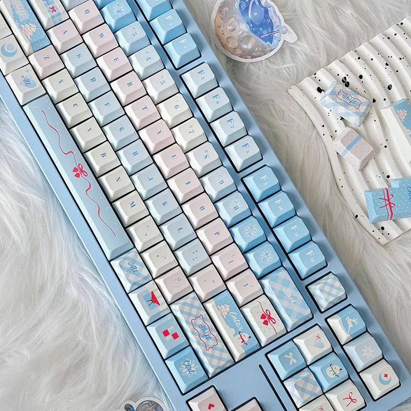 PIWIJOY In Winter Cherry Proflie Keycap Set 146 Keys Support Alice ISO