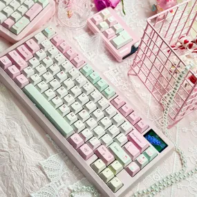 PIWIJOY Summer Dessert Cherry Proflie Keycap Set 146 Keys Support Alice ISO