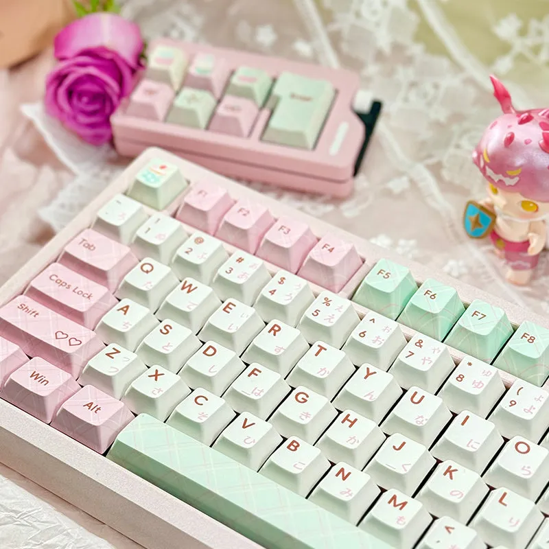 PIWIJOY Summer Dessert Cherry Proflie Keycap Set 146 Keys Support Alice ISO