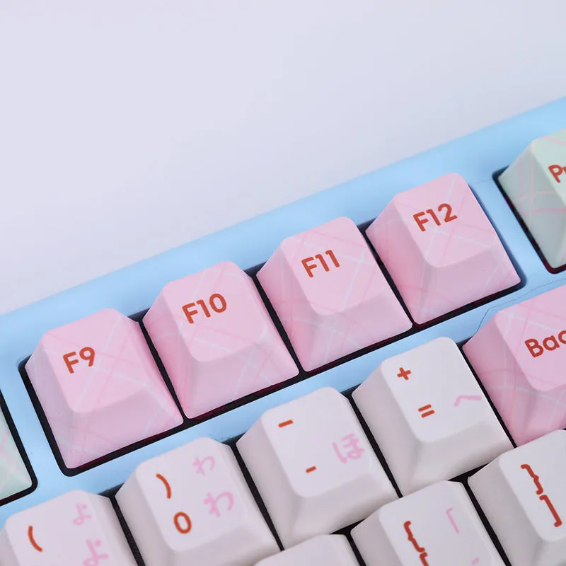 PIWIJOY Summer Dessert Cherry Proflie Keycap Set 146 Keys Support Alice ISO