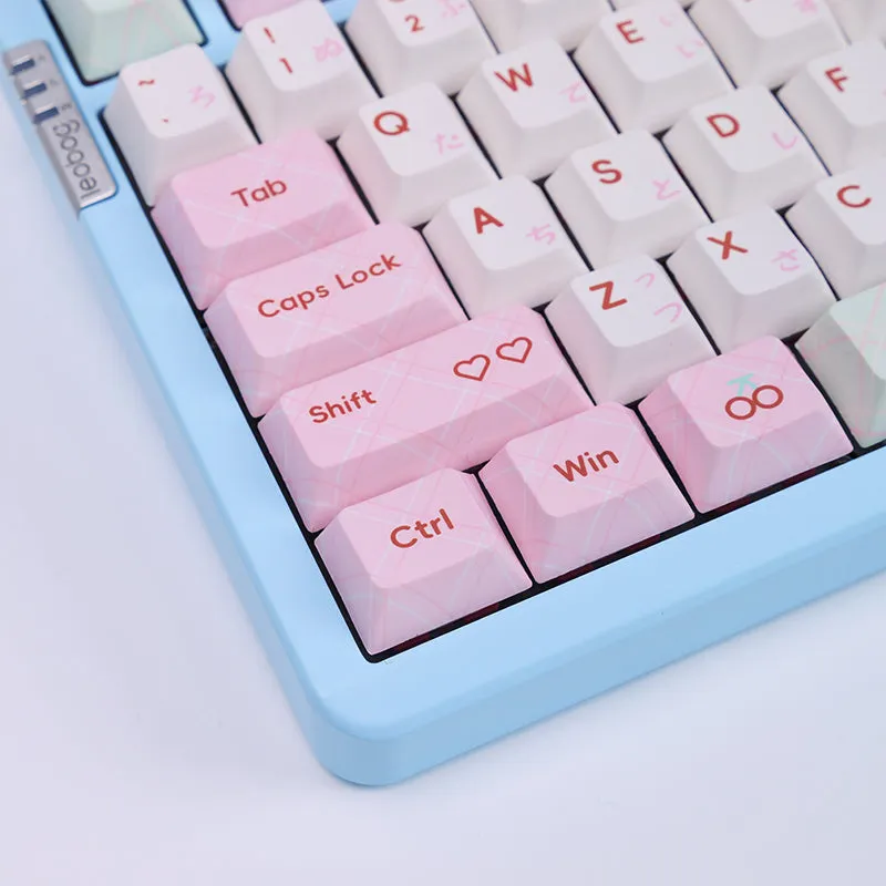 PIWIJOY Summer Dessert Cherry Proflie Keycap Set 146 Keys Support Alice ISO