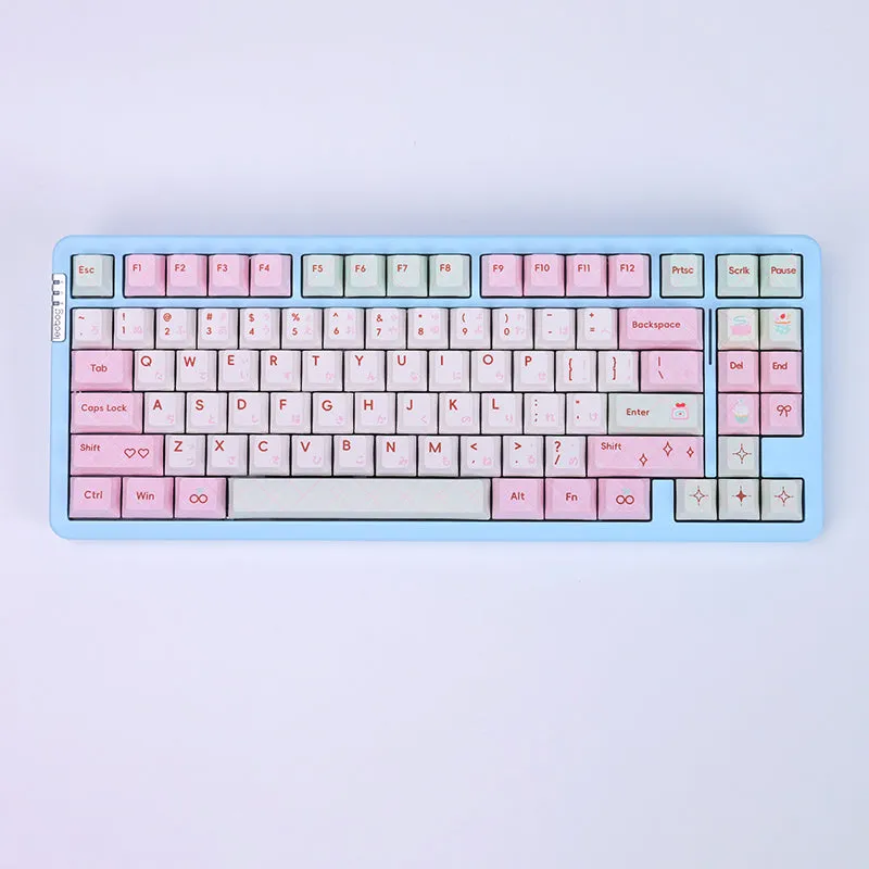 PIWIJOY Summer Dessert Cherry Proflie Keycap Set 146 Keys Support Alice ISO