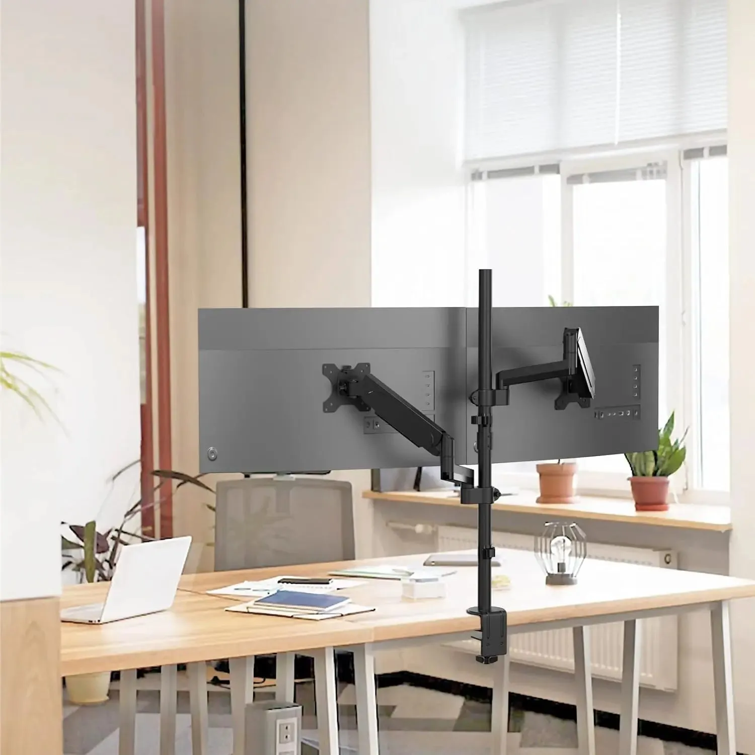 PUTORSEN Dual Monitor Vertical Stacking Desktop Stand, Ultra-High Stands for 17-27” Screens