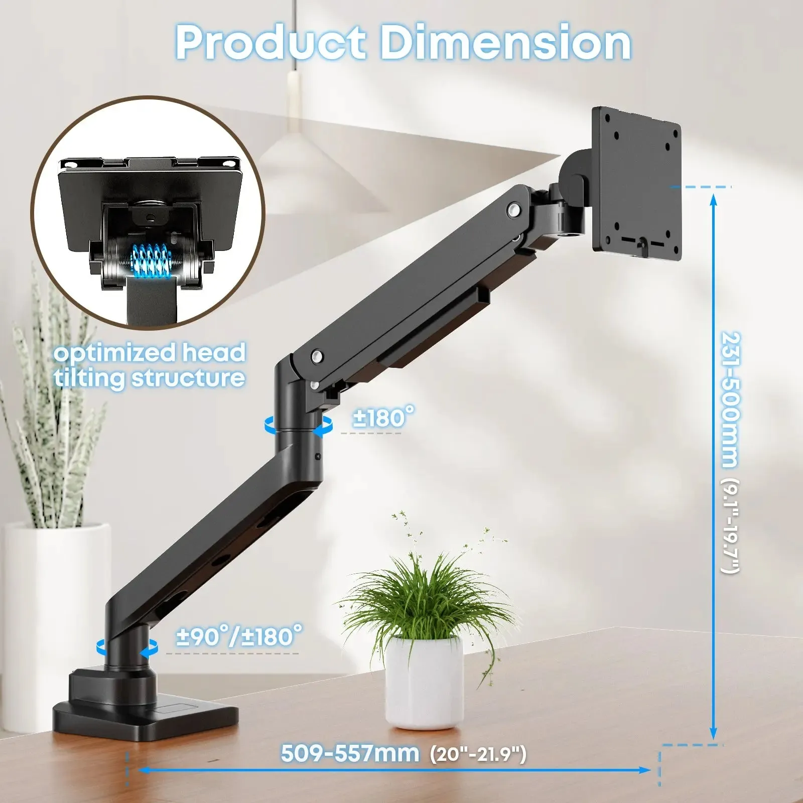 PUTORSEN Monitor Mount 1 Monitor for 17-49 Inch Flat & Curved Screen