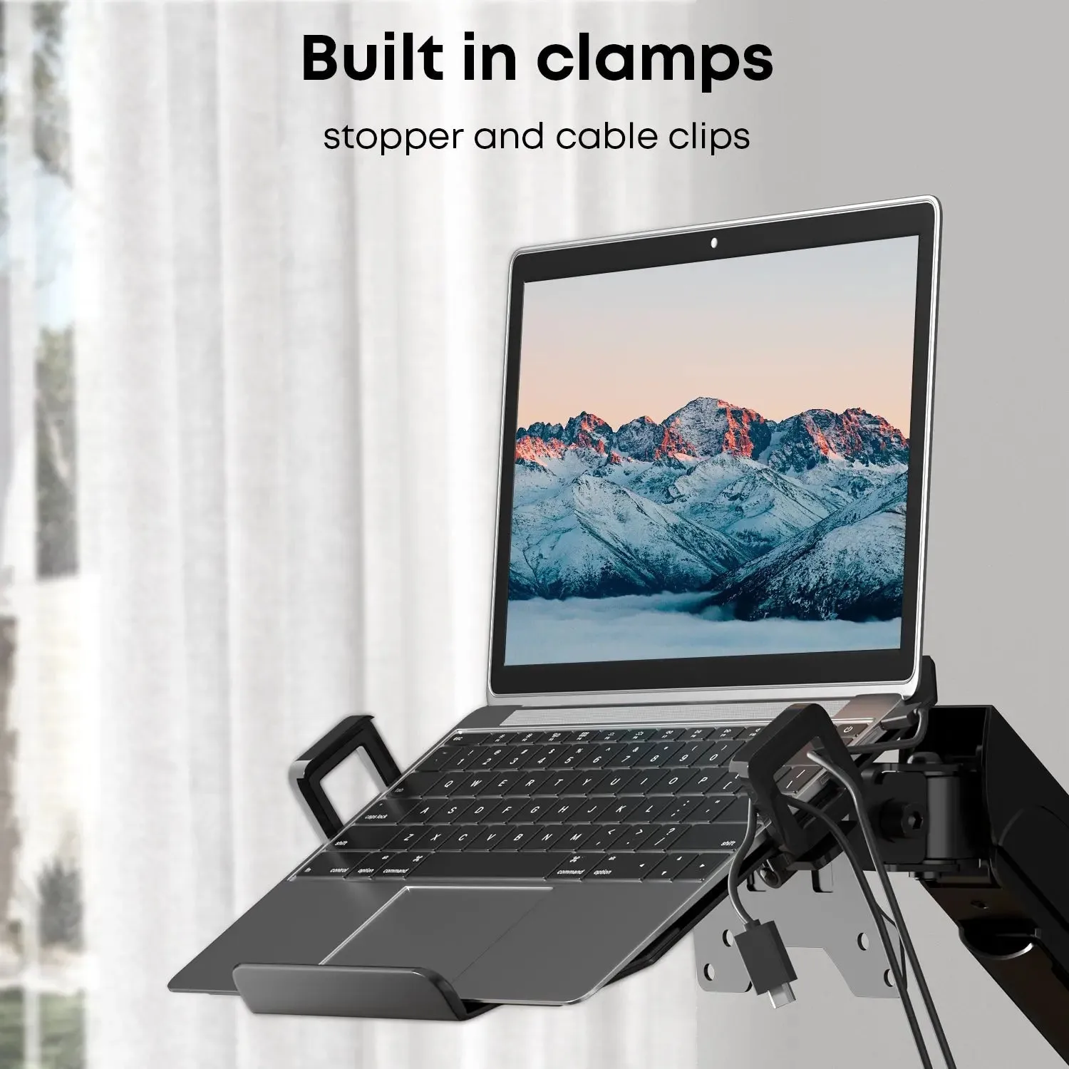 PUTORSEN Poled Monitor Arm with Laptop Mount for 17 to 32 Inch