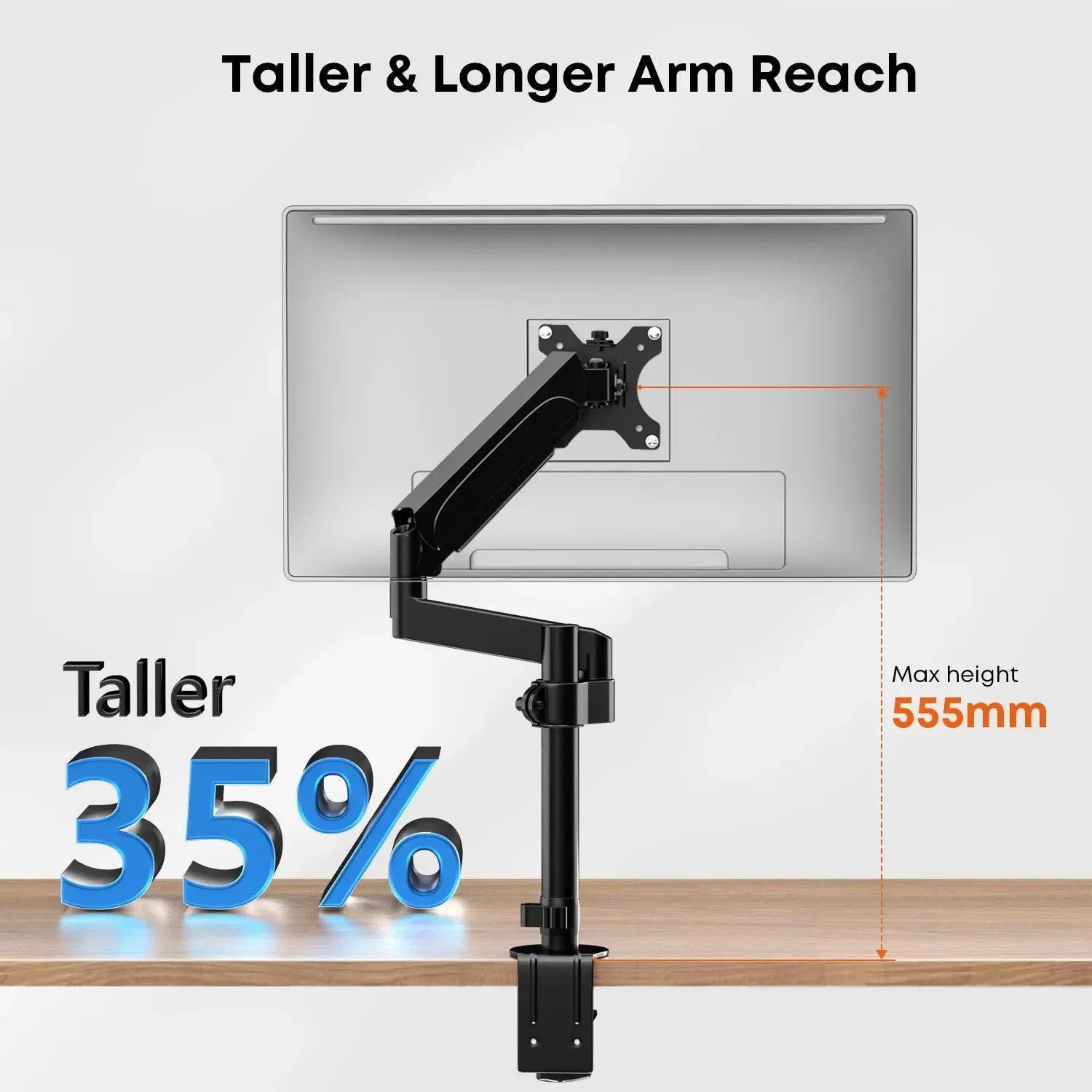 PUTORSEN Poled Monitor Arm with Laptop Mount for 17 to 32 Inch