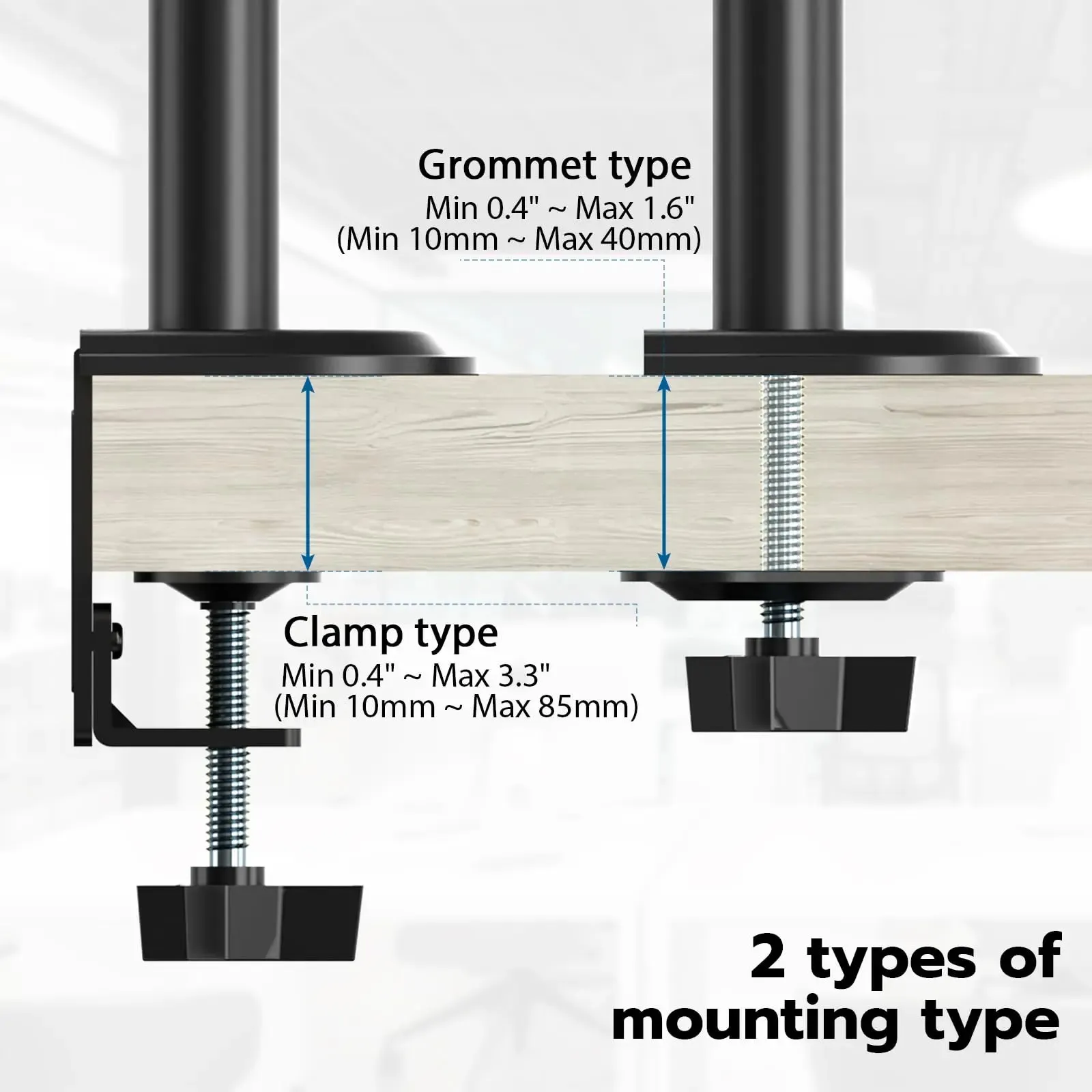 PUTORSEN Ultra High Rugged Center Pole for Monitor Arm Mounting