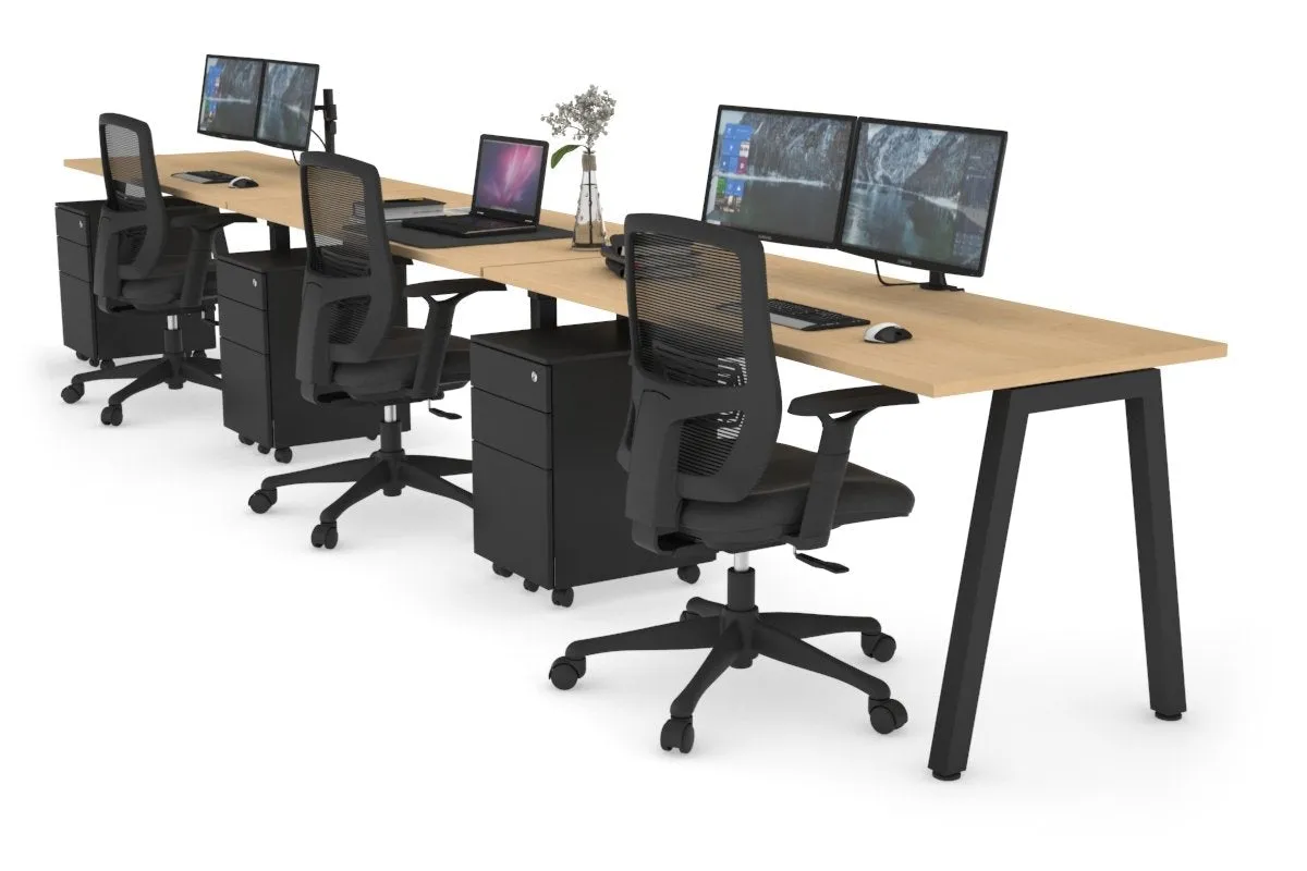 Quadro 3 Person Run Office Workstation [1200L x 700W]