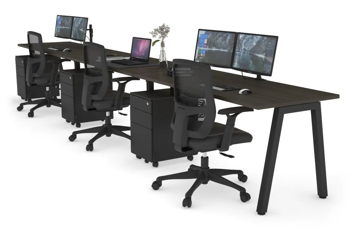 Quadro 3 Person Run Office Workstation [1200L x 700W]