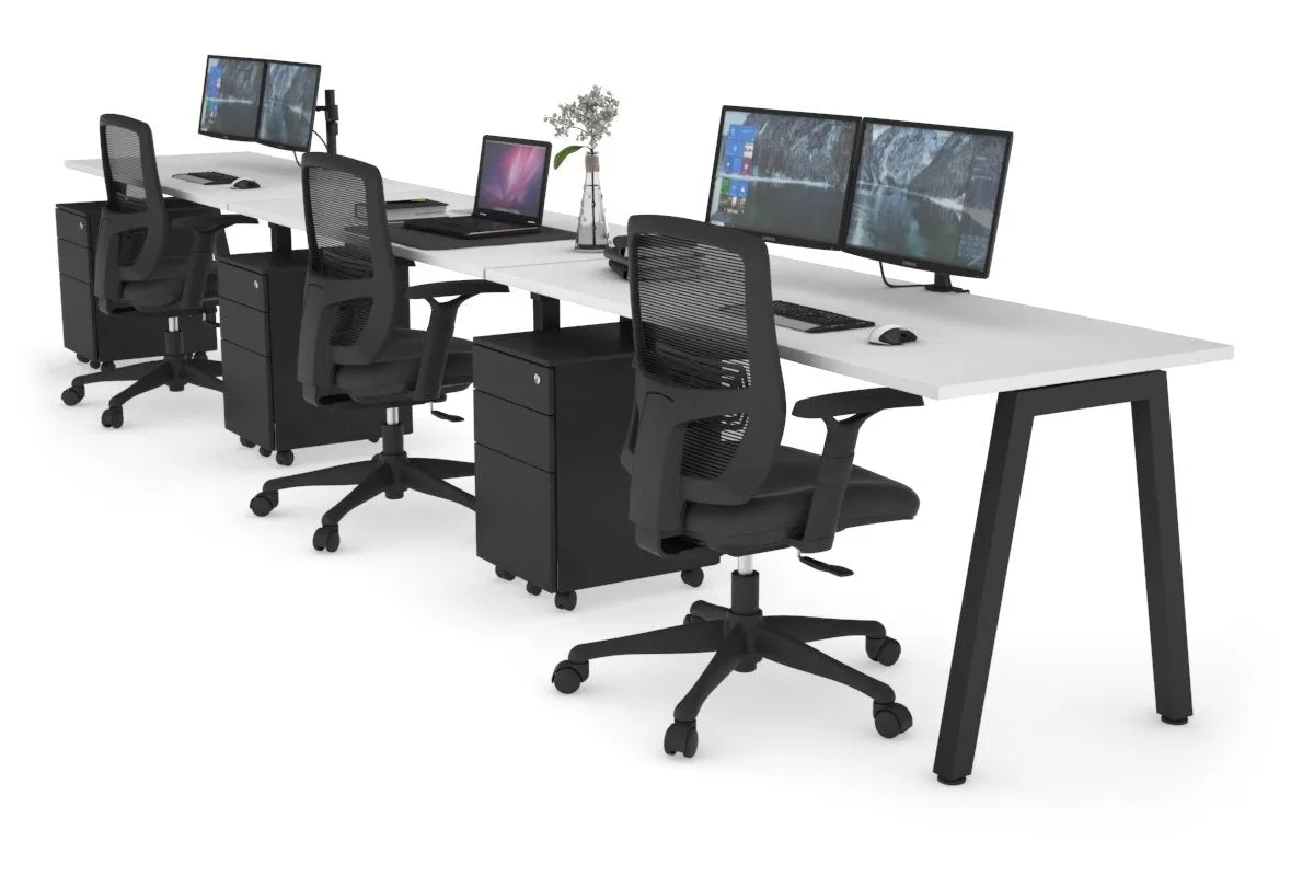 Quadro 3 Person Run Office Workstation [1200L x 700W]