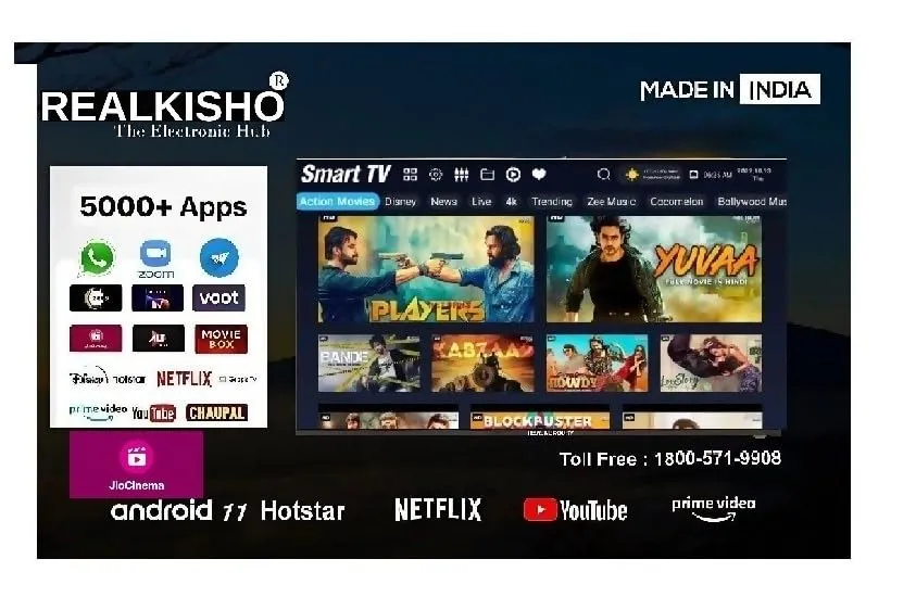 REALKISHO 32 Smart 4k Ultra Full hd 80(cm) QLED ve Series