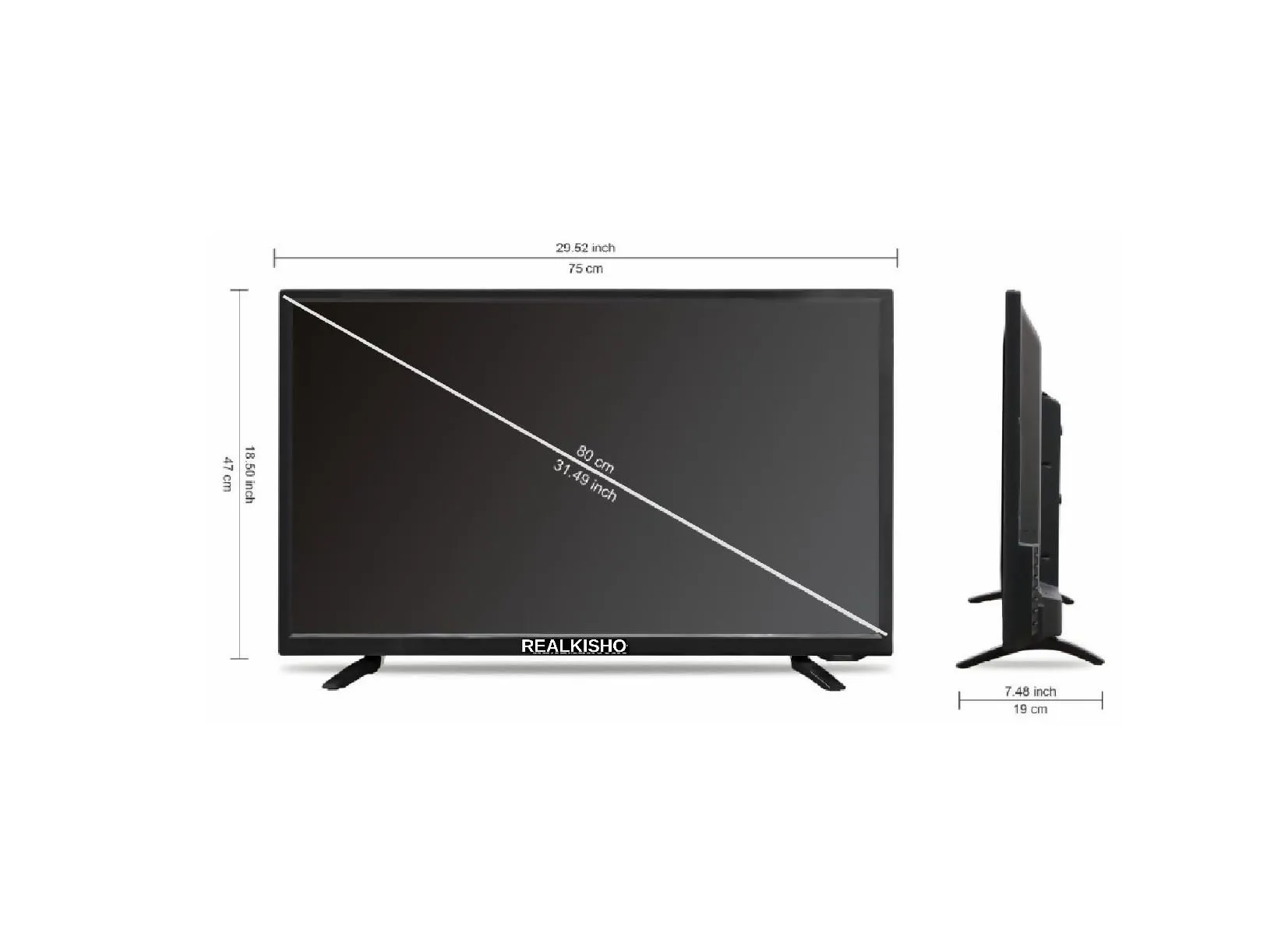 REALKISHO 32 Smart 4k Ultra Full hd 80(cm) QLED ve Series