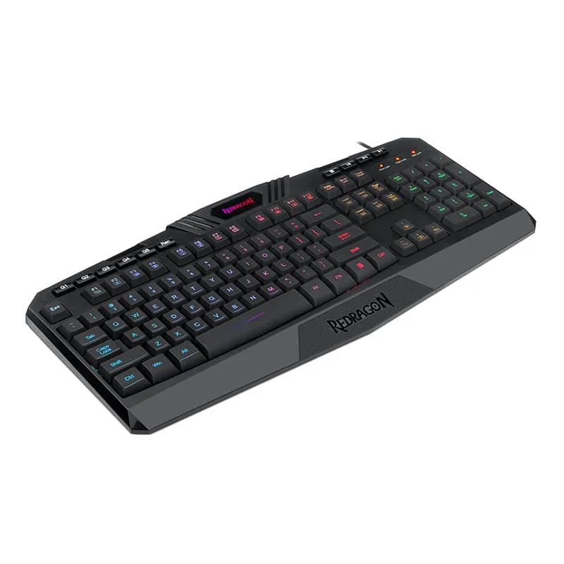 Redragon Harpe Membrane|Rgb Backlit|12 Multimedia Keys|19 Non-Conflict Gaming Keyboard - Black