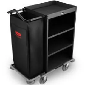 RUBBERMAID DELUXE COMPACT HOUSEKEEPINGCART BLACK*