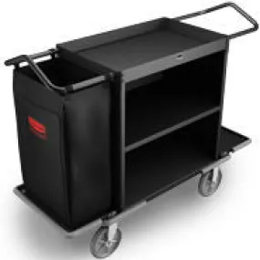 RUBBERMAID HIGH CAPACITY HOUSEKEEPING CART BLACK*