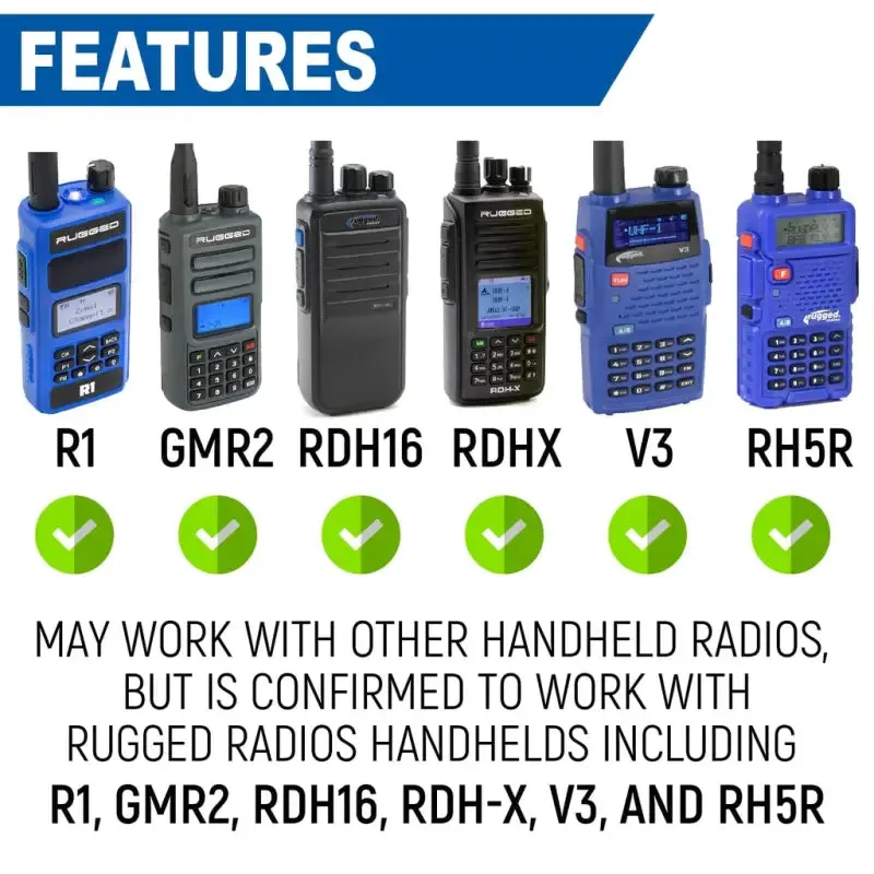 Rugged Radios Single Side Handheld Radio Mount for R1 / GMR2 / RDH16 / V3 / RH5R