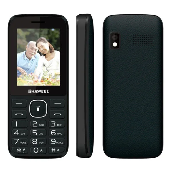 Russian English Keyboard elder Phone Big Speaker Haweel X1 2.4 inch 1500mAh Battery Dual SIM FM TF Torch BT GSM with Earphone