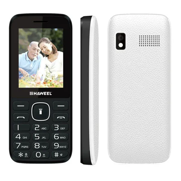 Russian English Keyboard elder Phone Big Speaker Haweel X1 2.4 inch 1500mAh Battery Dual SIM FM TF Torch BT GSM with Earphone