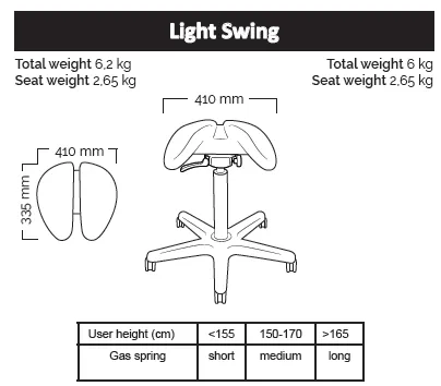 Salli Light Sway Gas Spring Active Seat Chair Stool (Finland Brand)