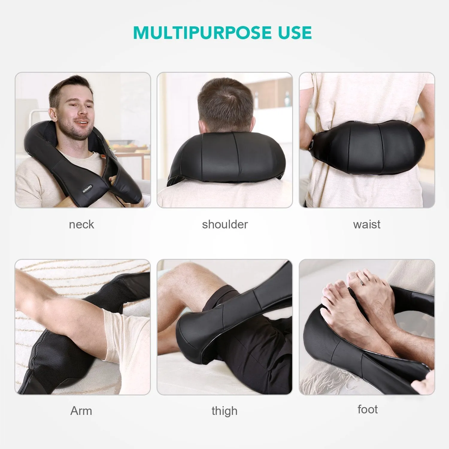 Shoulder & Neck Massager with Shiatsu Kneading Massage and Heat