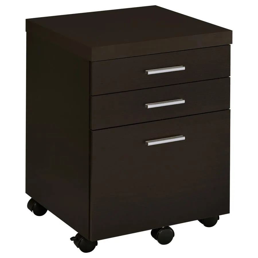 Skylar 2-piece Home Office Set L-Shape Desk with File Cabinet Cappuccino