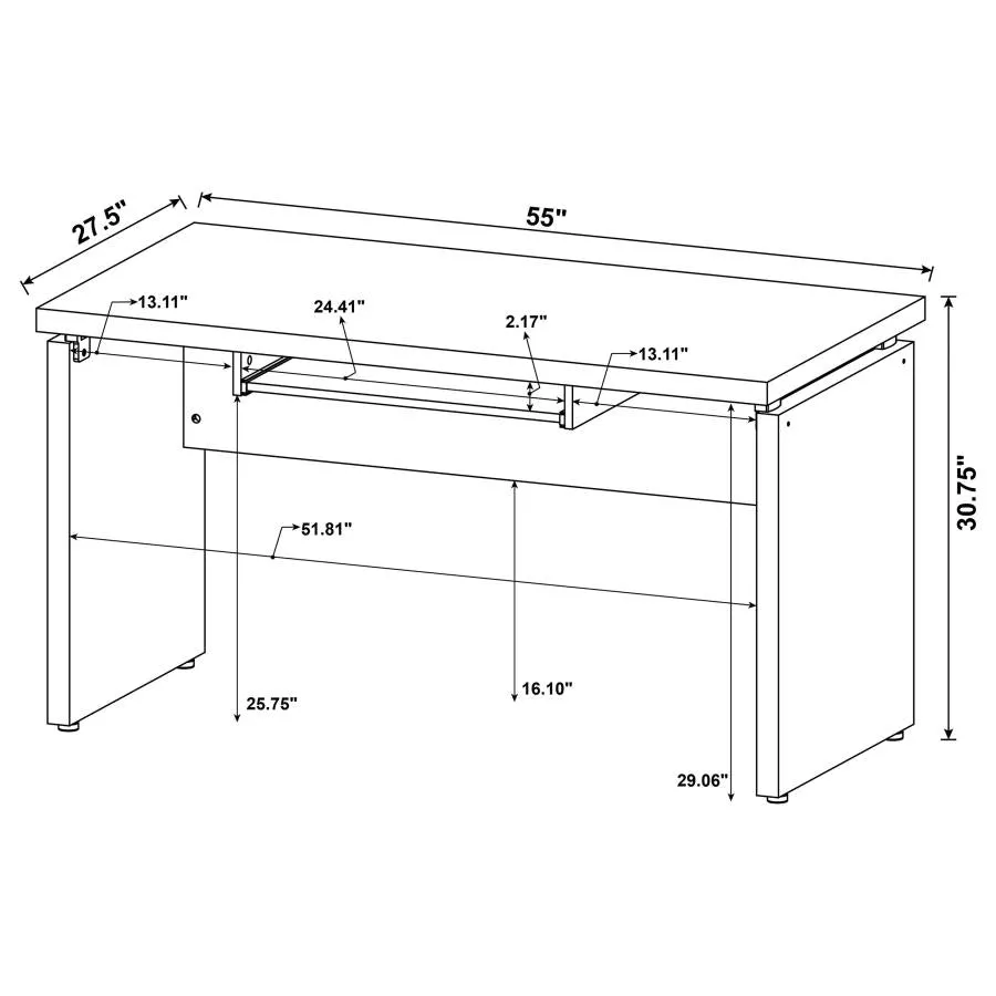 Skylar 2-piece Home Office Set L-Shape Desk with File Cabinet Cappuccino