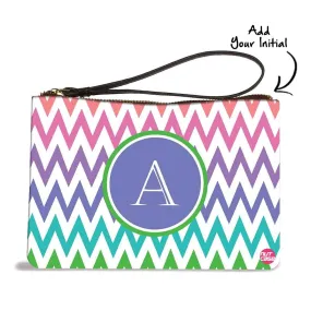 Small Leather Coin Purse - Zig Zag Lines Multicolor