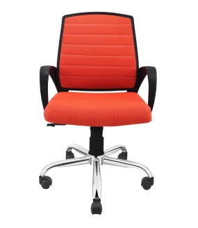 Smart Ergonomic Chair With Breathable Orange Mesh Fabric