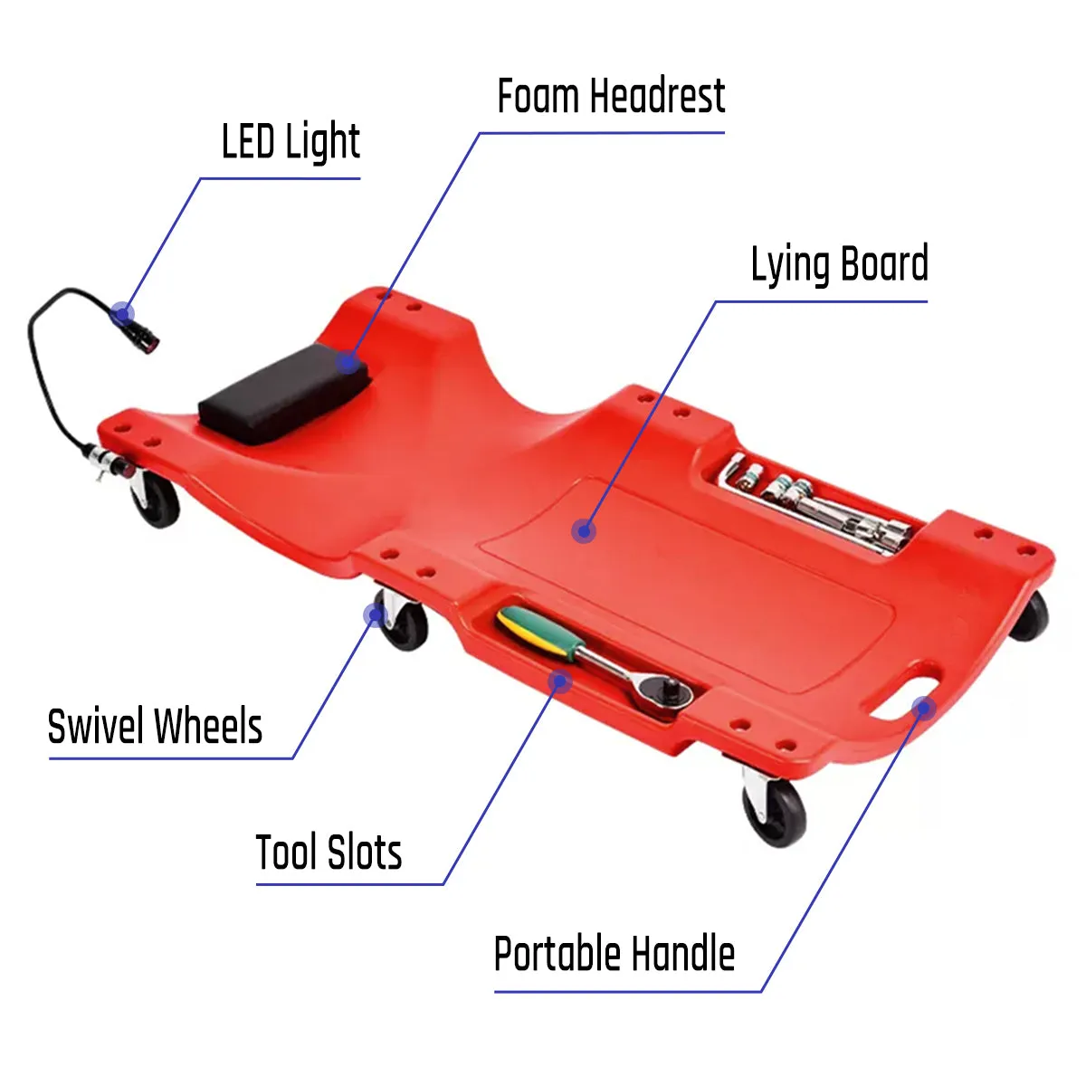 SPELAB  Car Chassis Repair Tool 36in Padded Auto Repair Lying Board