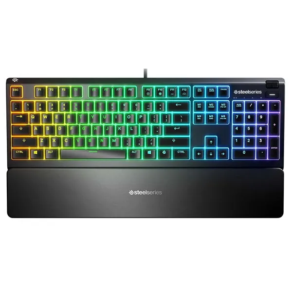 SteelSeries 64795 Apex 3 US Water Resistant Whisper Quiet Keyboard with RGB Lighting - Black