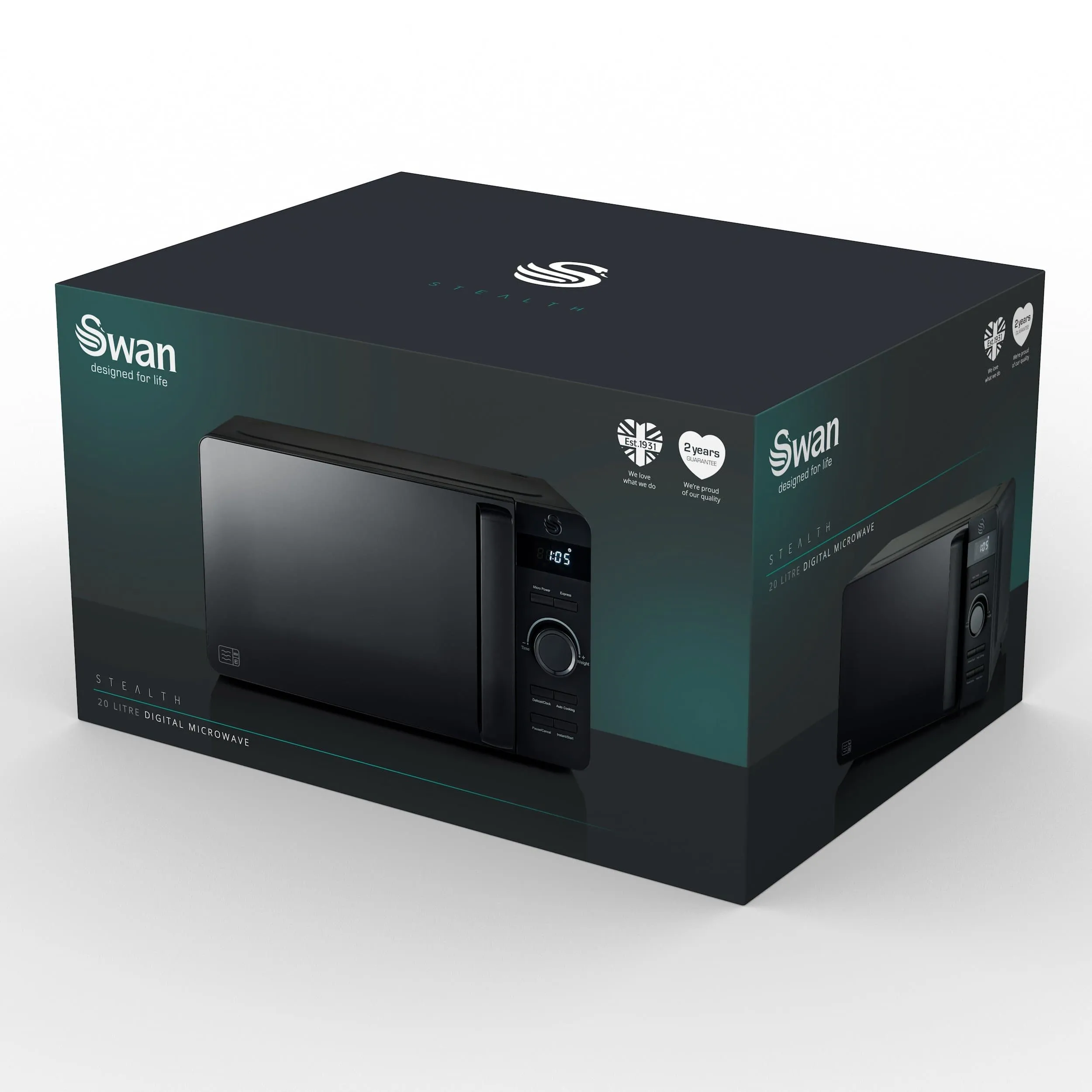 Swan Stealth 20L Digital Microwave Black