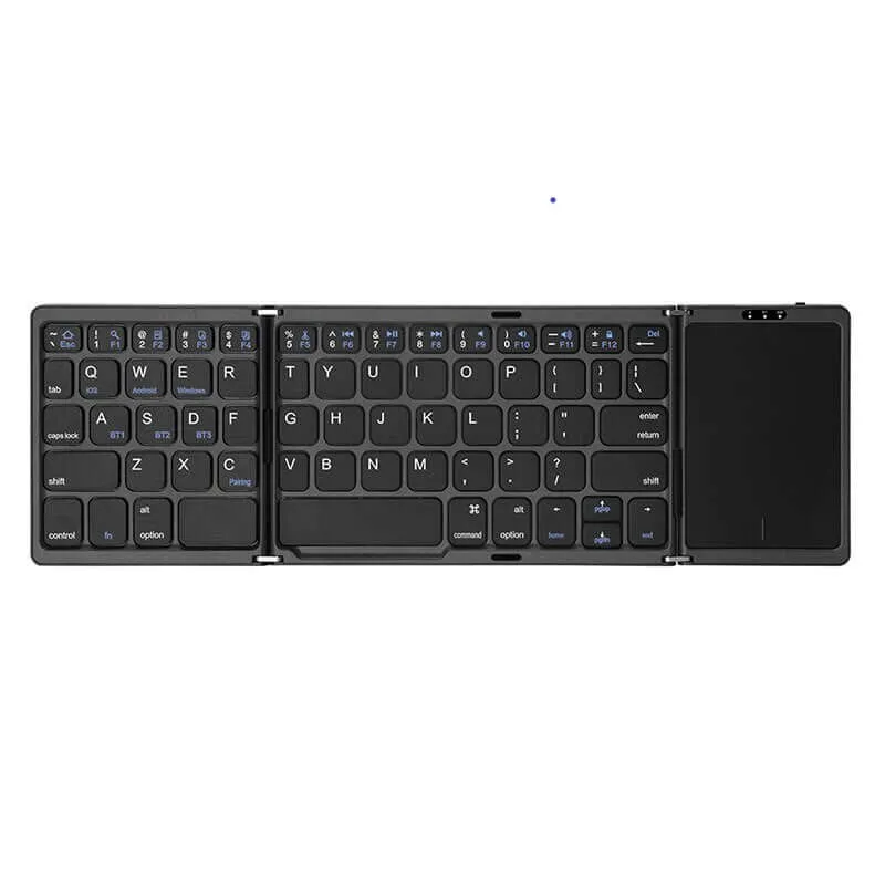 Tri-Folding Wireless Bluetooth Keyboard with Trackpad for IOS Android Windows