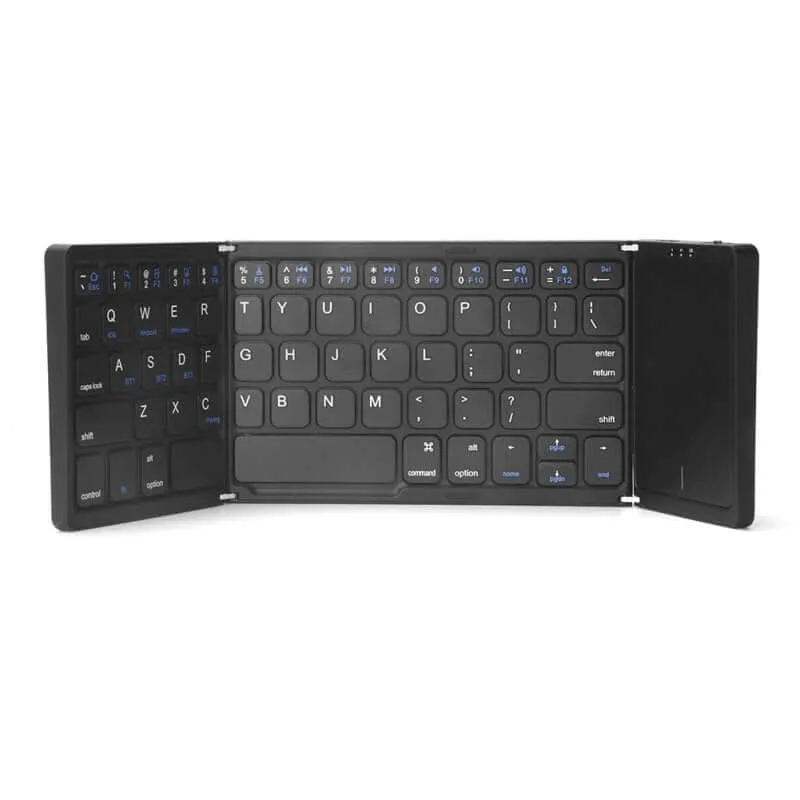 Tri-Folding Wireless Bluetooth Keyboard with Trackpad for IOS Android Windows