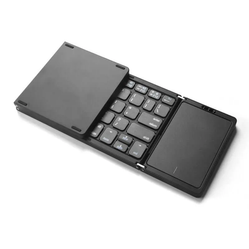 Tri-Folding Wireless Bluetooth Keyboard with Trackpad for IOS Android Windows