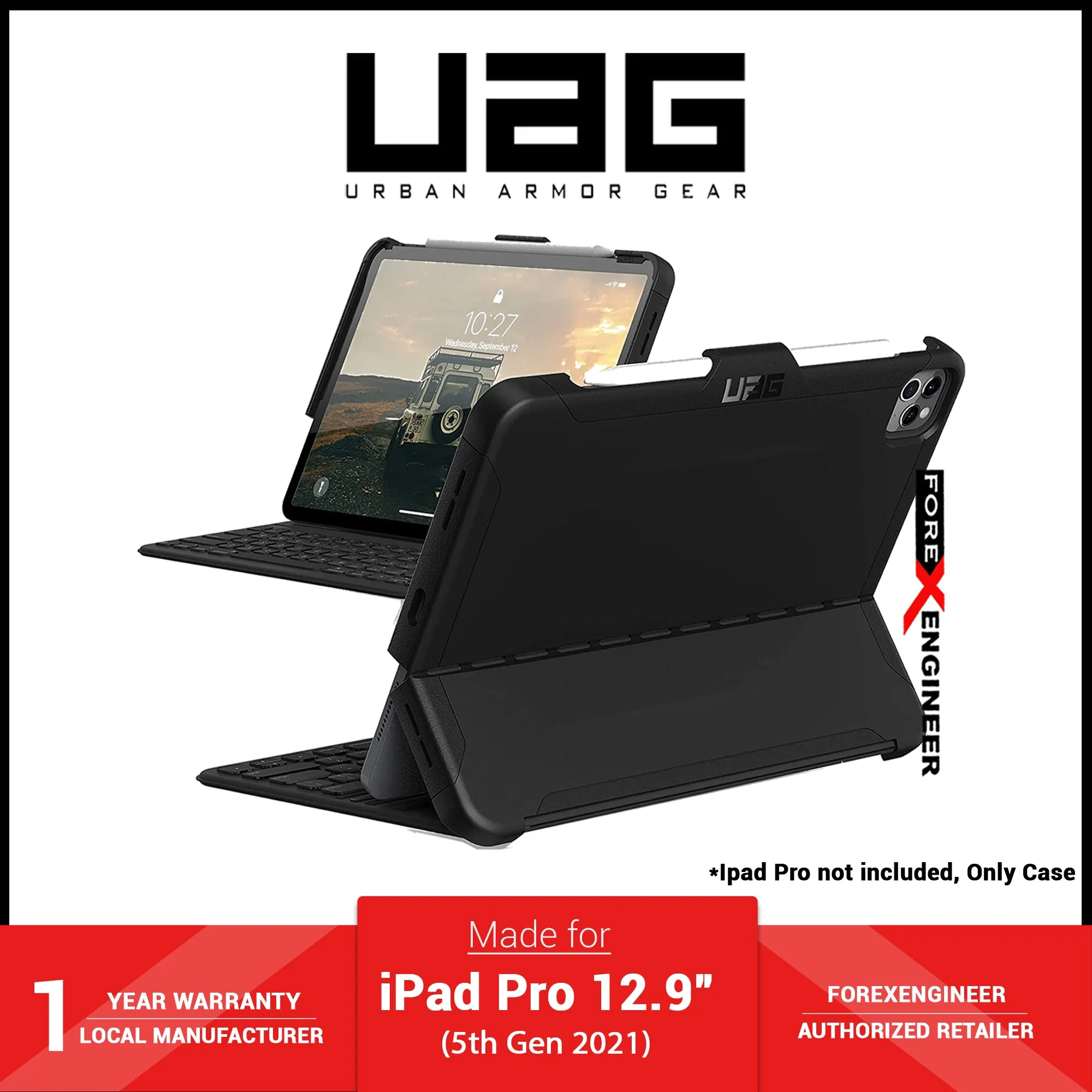 UAG Scout for iPad Pro 12.9" 5th Gen ( 2021 ) - Black (Barcode: 810070360153 )