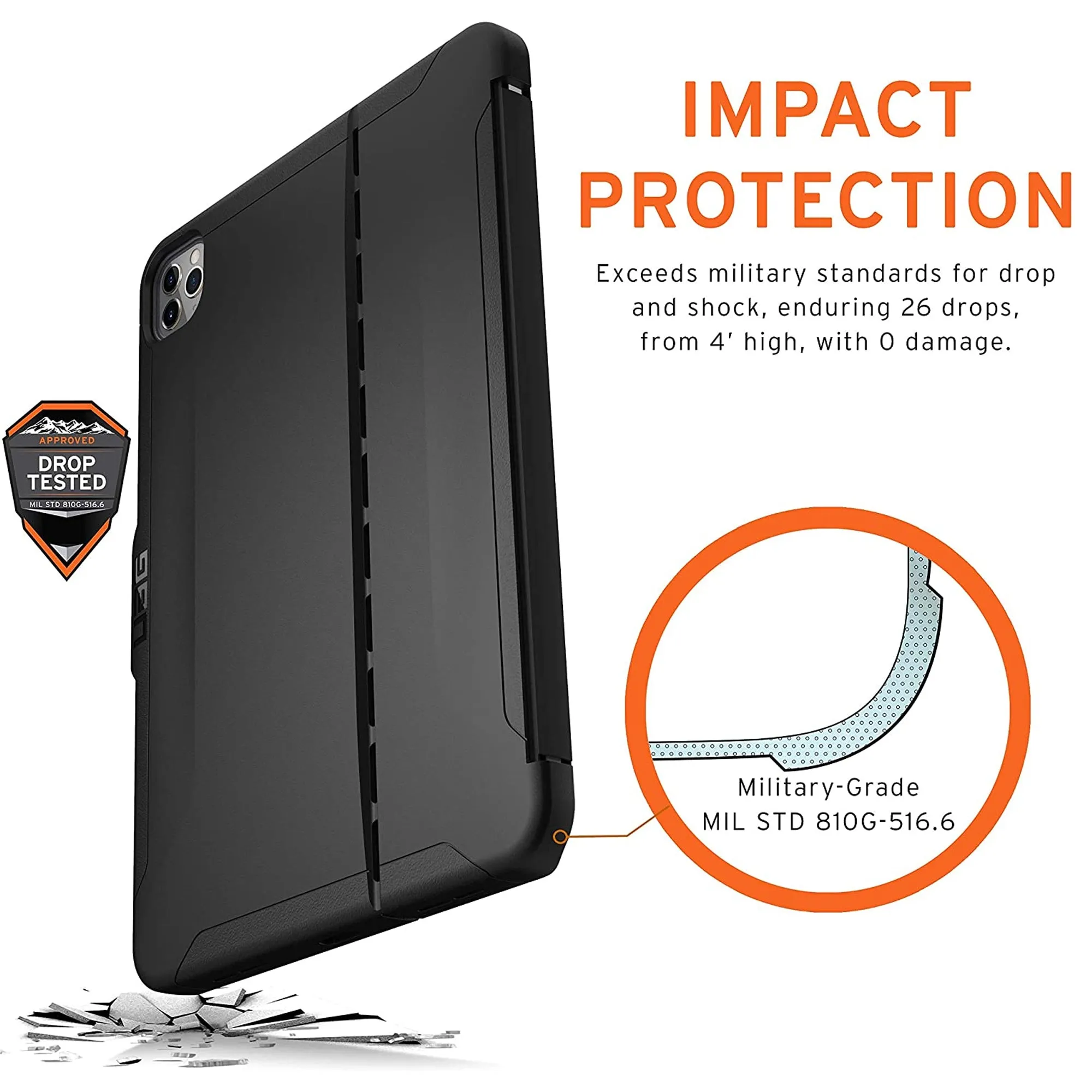 UAG Scout for iPad Pro 12.9" 5th Gen ( 2021 ) - Black (Barcode: 810070360153 )