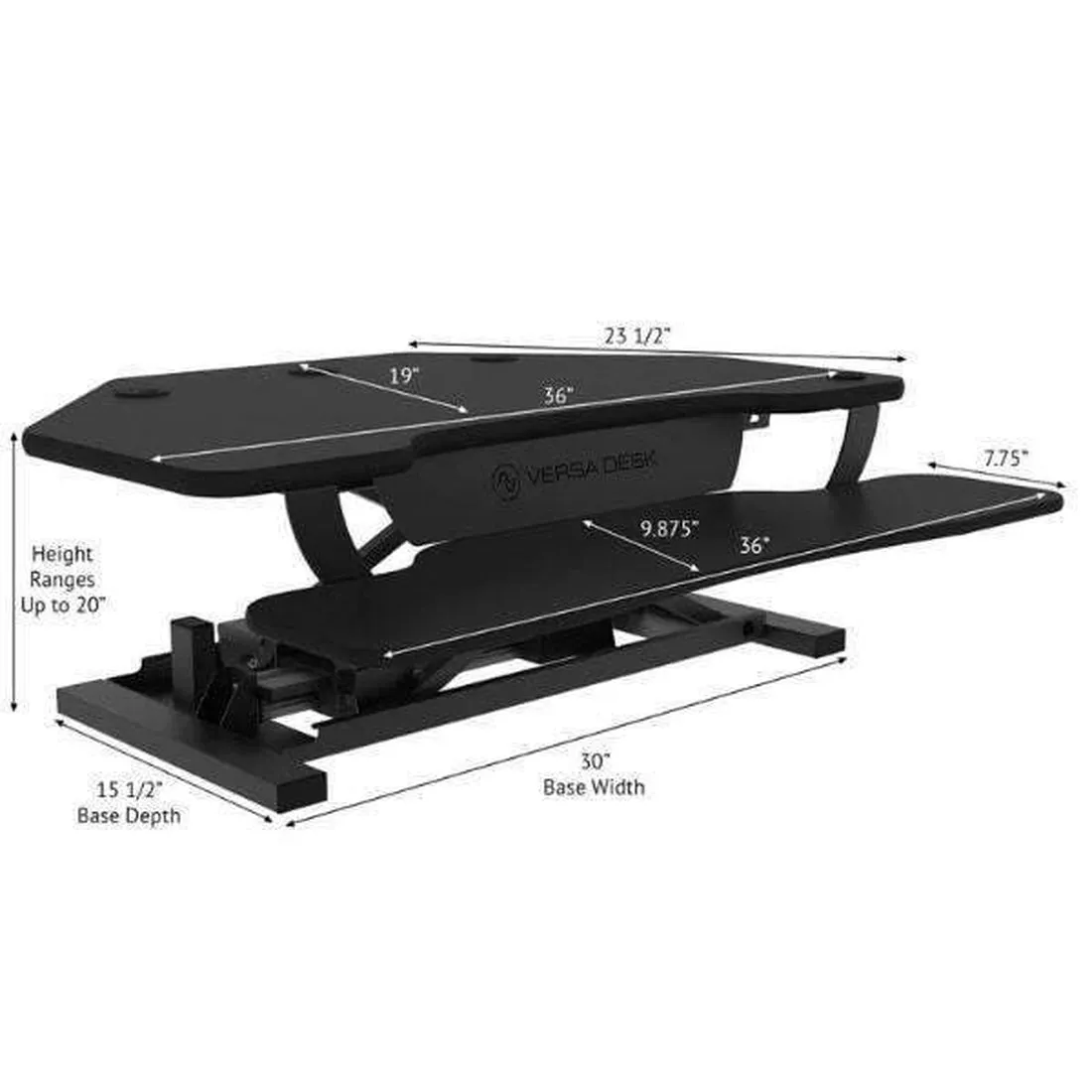 VersaDesk Power Pro Corner Electric Standing Desk Converter, VT7710000