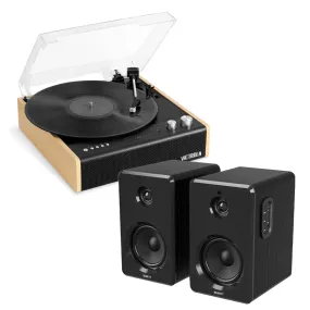 Victrola Eastwood Turntable   Bundled Majority D40 Bluetooth Speakers