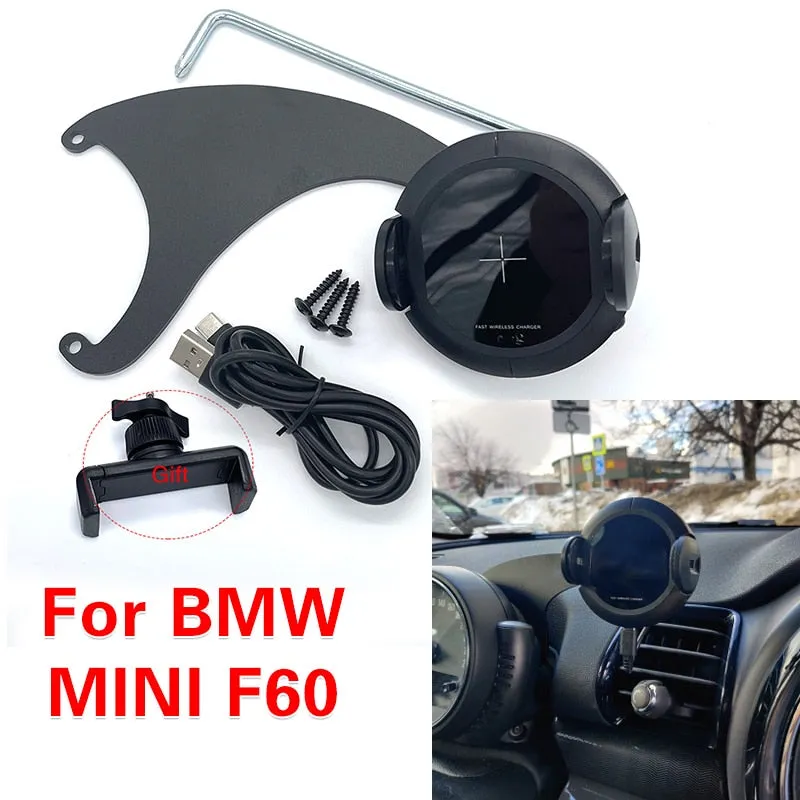 Wireless Charging Mobile Phone Holder for BMW MINI Countryman F60 Cooper Magsafe Cell Phone Support HUD Stand Auto Accessories