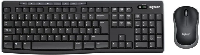 Wireless Keyboard and Mouse Combo for Windows, Compact Mouse, 8 Multimedia and Shortcut Keys for PC and Laptop - Logitech