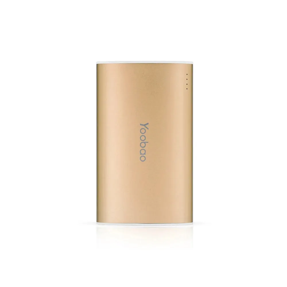 Yoobao 6013 Pro 10200mAh Magic Wand Powerbank with LED Torch, Dual Port Charger and Micro USB Cable for Smartphones and Tablets (Gold)